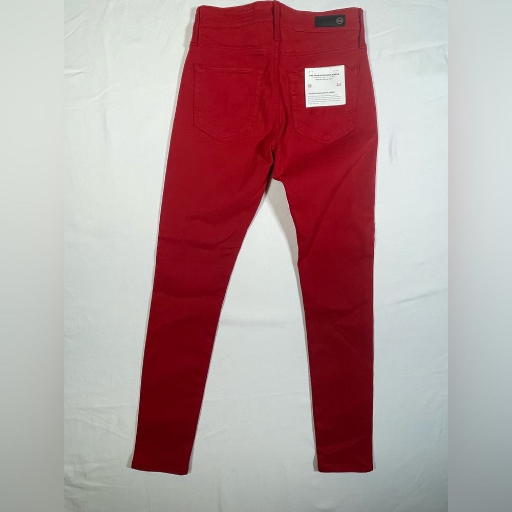 Red Jeans Adriano Goldschmied Farrah Skinny Ankle HighRise Rust Soft Stretch